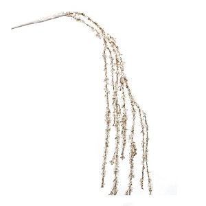 Holiday Glitter Branch 46 Inch Height Set of 2 White Silver Plastic Christmas Decoration By Melrose - 1 of 3