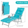 Tangkula Folding Chaise Lounge Chair Recliner Cushion Pillow Adjustable Outdoor Turquoise - 3 of 3