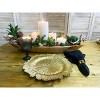 Essential Decor & Beyond 13" Ivory Glass Charger With Beaded Edge in Rosegold Set of 4 - 2 of 4