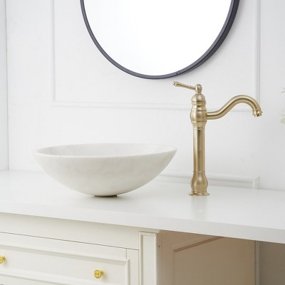 Brushed Gold Single Handle High-Arc Vessel Sink Faucet