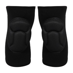 Unique Bargains Polyester Soft Breathable Knee Support Brace Pads for Sport Gymr Knee Protection 1 Pair Black - 1 of 4