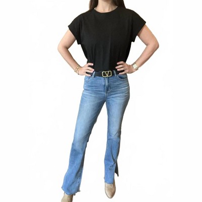 Women's High Rise Raw Hem Jeans - RISEN