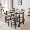 DSVIMOY Counter and Bar Stool Set with 4 PU Soft Seat Stools with Backrest for Kitchen and Dining, Gray, 50.79"*27.36"*6.1" - 2 of 4
