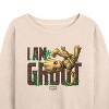 Women's - Marvel - Guardians of the Galaxy I Am Groot Lightweight French Terry Wide Neck Long Sleeve Shirt - 2 of 4