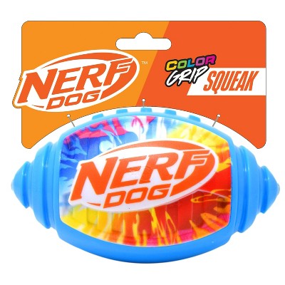 NERF Color Blast Squeak Football Dog Ball Toy