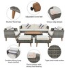 6-Pieces Outdoor PE Rattan Conversation Sofa Set with Coffee Table and 2 Ottoman - 2 of 4