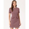 INSPIRE CHIC Women's Work Short Sleeve Vintage Houndstooth Pencil Sheath Dress - 4 of 4
