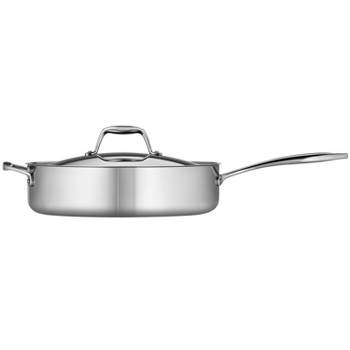Rachael Ray 3-Quart Nonstick Sauté Pan with Lid, Aluminum, Red, Cook + Create Collection