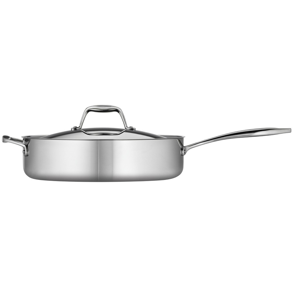 Photos - Pan Tramontina Gourmet Tri-Ply Clad 3qt Deep Saute  with Lid Silver 