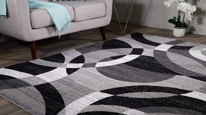 World Rug Gallery Geometric Circles Area Rug, 2 of 7, play video