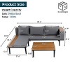 Modern Luxury Patio Sofa Set,Outdoor Patio Conversation Set with Cushions and Coffee Table,L-Shaped Sectional Sofa for Backyard Porch-Coolbibila - 4 of 4