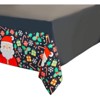 Blue Panda 3 Pack Santa Tablecloth for Holiday Christmas Party, Black (54 x 108 in) - 2 of 4