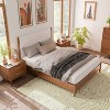 HOMES: Inside + Out 3pc Queen Riverstone Mid-Century Modern Boucle Bedroom Set with 2 Nightstands Walnut - 2 of 4