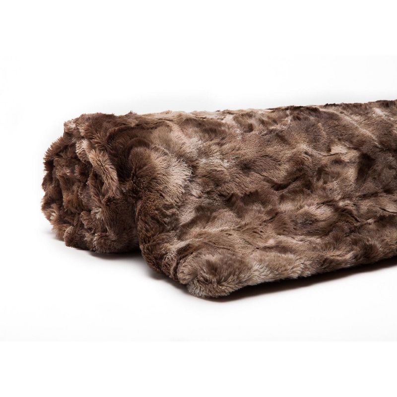 Chanasya 3-Piece Set Wolf Throw Blanket Reverse Faux Shearling Throw & Pillow Covers, 5 of 8