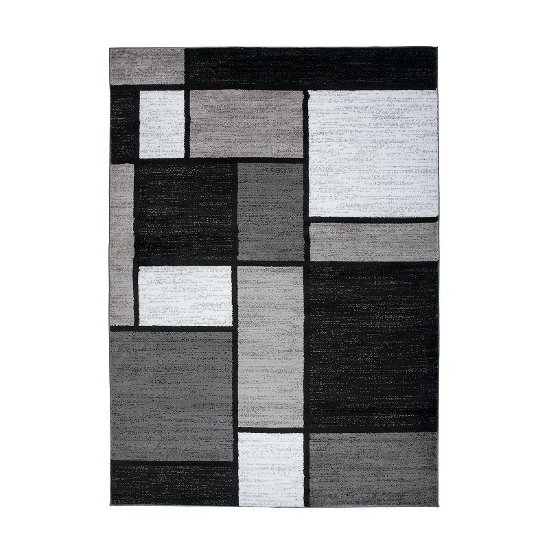 World Rug Gallery Contemporary Modern Boxed Color Block Area Rug, 1 of 13