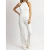 Women's ALIA HALTERNECK ZIPPERED DENIM JUMPSUIT - Peach Love - 3 of 4