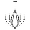 Capital Lighting Bentley 6 - Light Chandelier in  Black Iron - 3 of 4