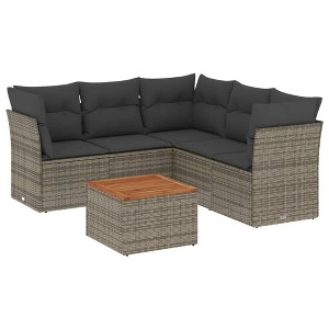 vidaXL Garden Sofa Set Grey and Brown - 1 of 4
