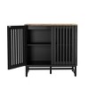 Okak 6-Drawer Dresser Slatted Grille Detail & Metal Legs, Modern Storage Cabinet for Bedroom Hallway, Scandi Style - 3 of 4
