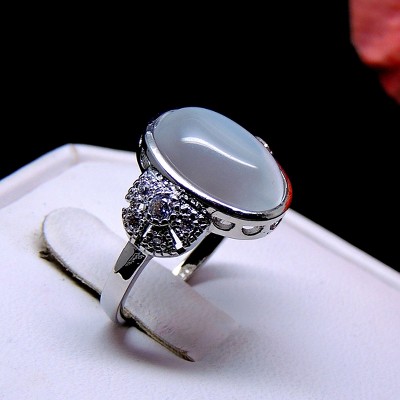 Cory Statement Ring Women Oval Fire Opal White Gold Plated Ginger Lyne Collection - image 3