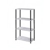 HomeRoots 44" Antiqued White And Black Distressed Metal and Wood Four Tier Etagere Bookcase - 4 of 4