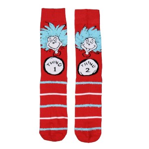 Dr. Seuss Cat In The Hat THING ONE THING TWO Mid Calf Crew Socks - 1 of 4