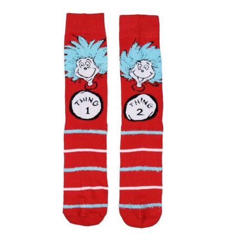 Dr. Seuss Cat In The Hat THING ONE THING TWO Mid Calf Crew Socks Multicoloured - image 1 of 4