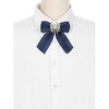 INSPIRE CHIC Women's Ribbon Rhinestone Pre-tied Bow Neck Tie Brooch Pins for Shirts - 4 of 4