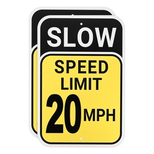 Unique Bargains Aluminum Weather Resistant Waterproof Rust Free Traffic Signs 2 Pcs - 1 of 4
