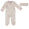 Chick Pea Baby Girl Clothes Footed Pajama Set for Sleep and Play 2 Pack Bunny Pink Rabbit 6-9M - 2 of 2