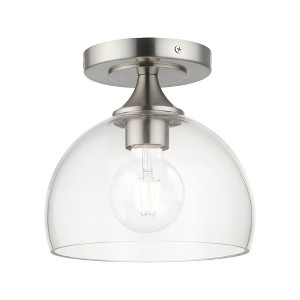 Livex Lighting Glendon 1 - Light Semi-Flush Mount in  Brushed Nickel - 1 of 4