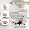 PAGED Modern Upholstered Rocker Accent Chair Swivel Recliner Chair with Tall Back for Living Room, Reading Room - 4 of 4
