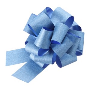 Unique Bargains Personalized Sparkly Gift Wrapping Large Pull Bows for Wedding Baskets 5 Pcs - 1 of 4