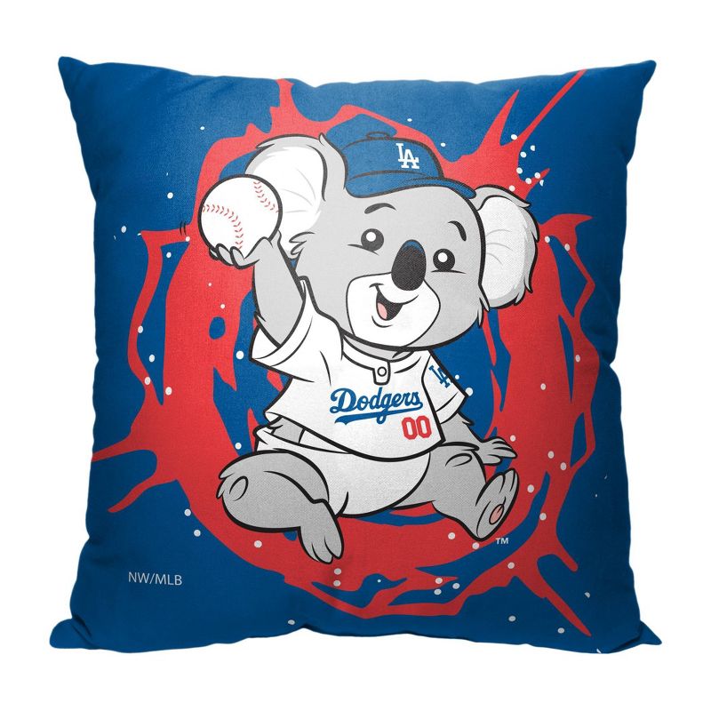 18&#34;x18&#34; MLB Los Angeles Dodgers Mascot Printed Decorative Throw Pillow, 1 of 6