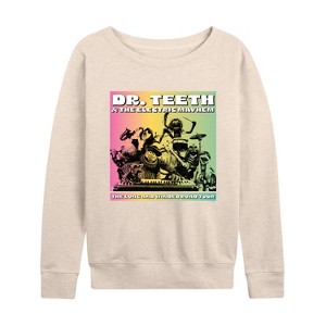 Women's - Disney - Dr. Teeth & The Electric Mayhem Band Lightweight French Terry Wide Neck Long Sleeve Shirt - 1 of 4