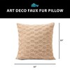 HGTV Art Deco Brushed Faux Fur Pillow Snowbound 14 x 20 inches - 4 of 4