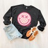 Simply Sage Market S.W.Smiley Pink Checker Smiley Face Sweatshirt - 3 of 4
