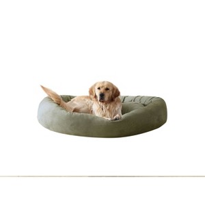 Arlee Home & Pet Orbit Orthopedic Chew Resistant Eco-Friendly Memory Foam Dog Bolster Bed - Aloe - XL - 1 of 4