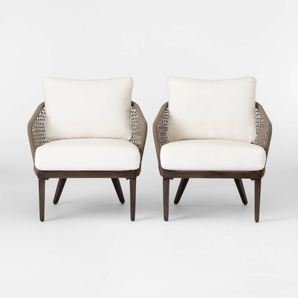 Risley 2pk Oversized Rope Patio Club Chair - Linen - Project 62