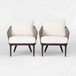 Risley 2pk Oversized Rope Patio Club Chairs - Linen - Project 62™