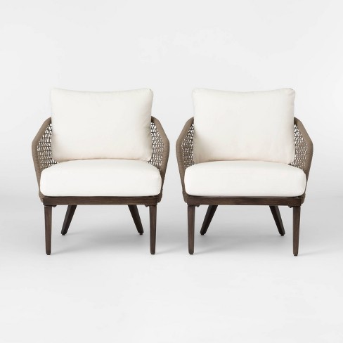 Risley 2pk Oversized Rope Patio Club Chairs - Linen - Project 62™ - image 1 of 4