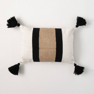 12"H Sullivans Stripe Bolster Tasseled Pillow  Multicolor - 1 of 4