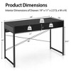 Costway 2-Drawer Computer Desk Study Table Writing Workstation Home Office Brown\Antique\Black - 3 of 4