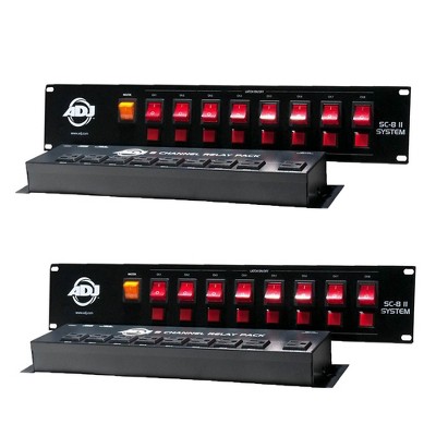 American DJ SC-8 II System 8 Ch Low Voltage Switch Controller w/ Relay (2 Pack)