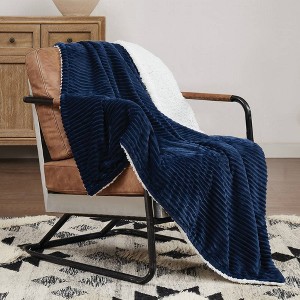 Brooklyn Loom 50"x70" Corduroy Blue Throw Blanket - 1 of 4