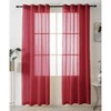 Home Mart Goods Burgundy Sheer Window Grommet Curtain Set 84" Inches Long ( 2 Panels) - 2 of 4