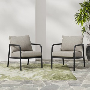 Coolbibila Outdoor Patio Club Chairs Set Of 2,Fabric Upholstered Patio Lounge Chair,Patio Arm Chairs With Back Cushions And Aluminum Frame - 1 of 4
