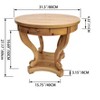 VYNXARIA Curved Legs Farmhouse Style Small Size Round Dining Table End Table Side Table Coffee Table, Natural Wood - 4 of 4