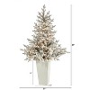 57in. Flocked Fir Artificial Christmas Tree with 300 Warm White Lights & 967 Branches in Tower Planter – Elegant X-Mas Accent - 2 of 4