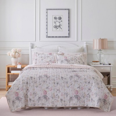 Full/queen Honeysuckle Reversible Quilt Set Pink - Laura Ashley : Target